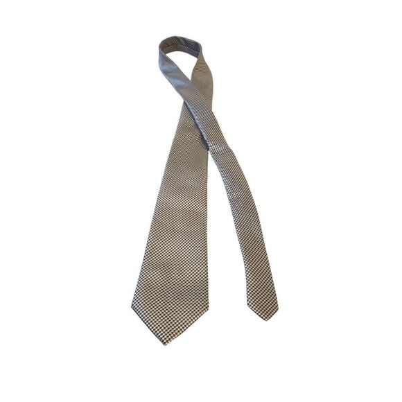 Weishang Mens Black White Hand Made 100% Silk Neck Tie Made In China Luxury - Picture 3 of 12